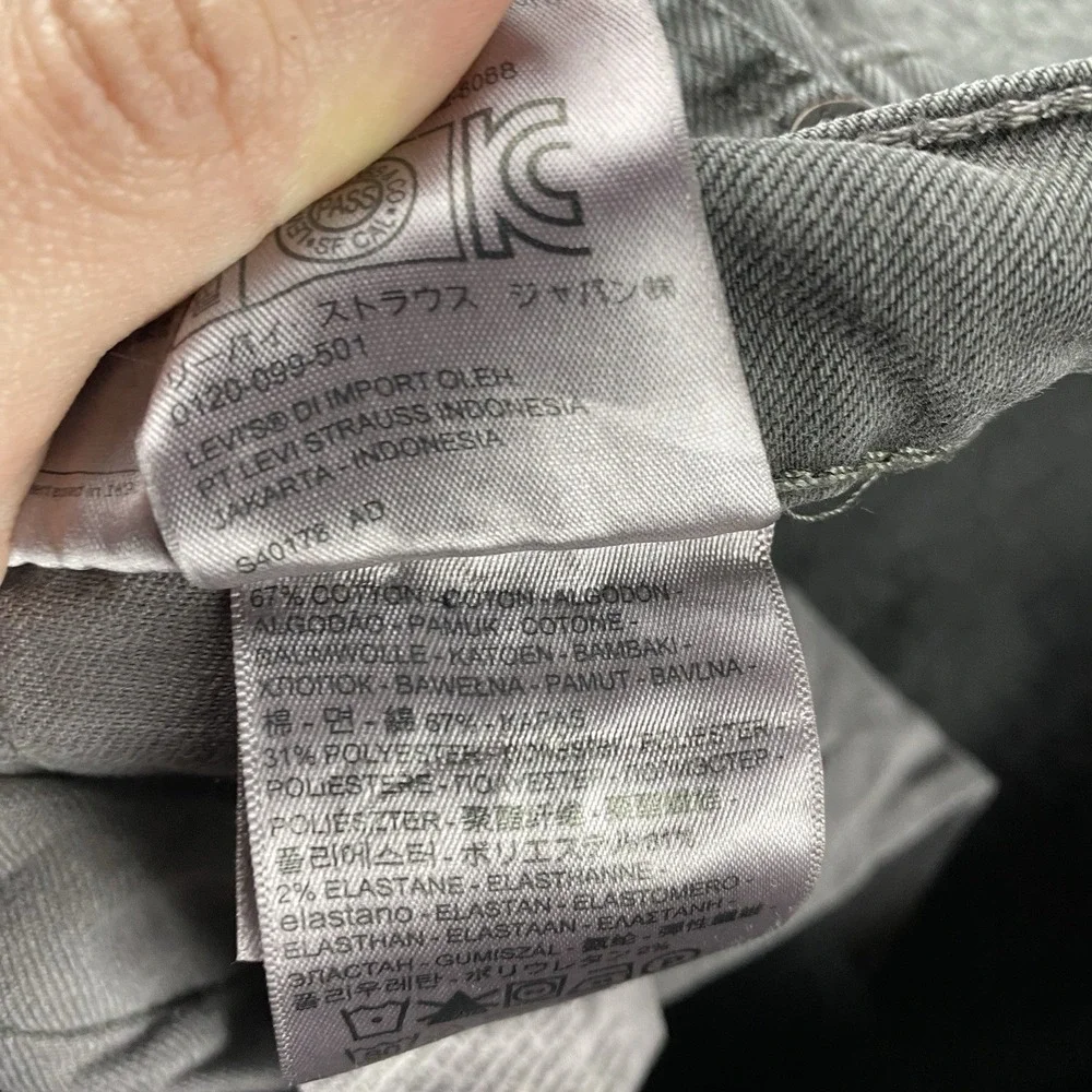 Levis 510‎ Skinny Jeans Mens 38x30 Dark Gray Mid Rise Denim